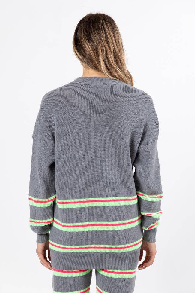 Seeing Stripes Pink and Green Striped Sweater FINAL SALE Product Image