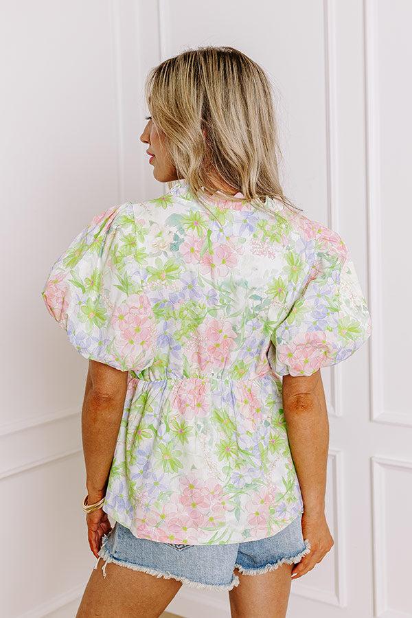 Brunch In Maui Floral Babydoll Top Product Image