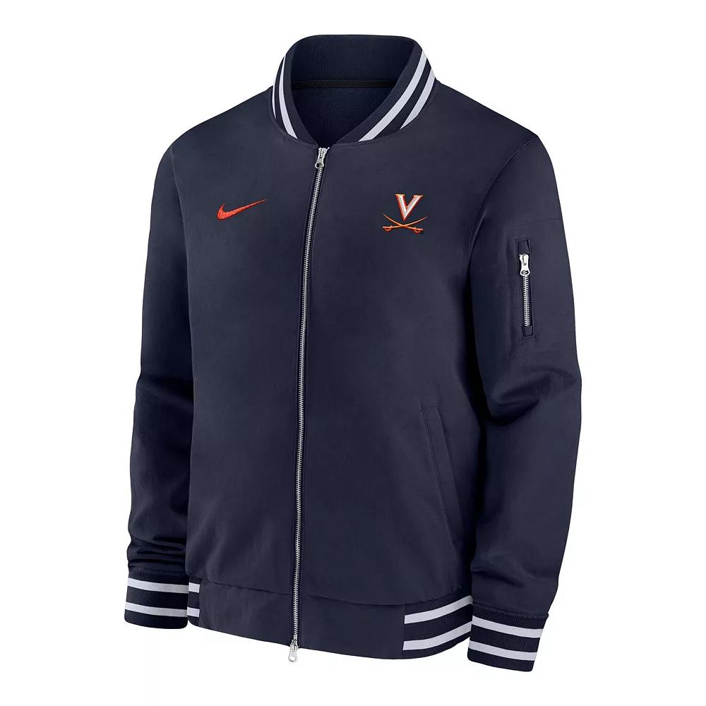 Men's Nike Navy Virginia Cavaliers Full-Zip Bomber Jacket,  Product Image