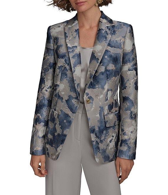 Donna Karan Lapel Collar Long Sleeve Blazer Product Image