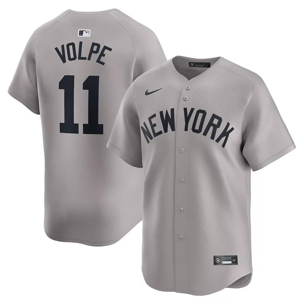 Men's Nike Anthony Volpe Gray New York Yankees Away Limited Player Jersey, Size: 2XL, Grey Product Image