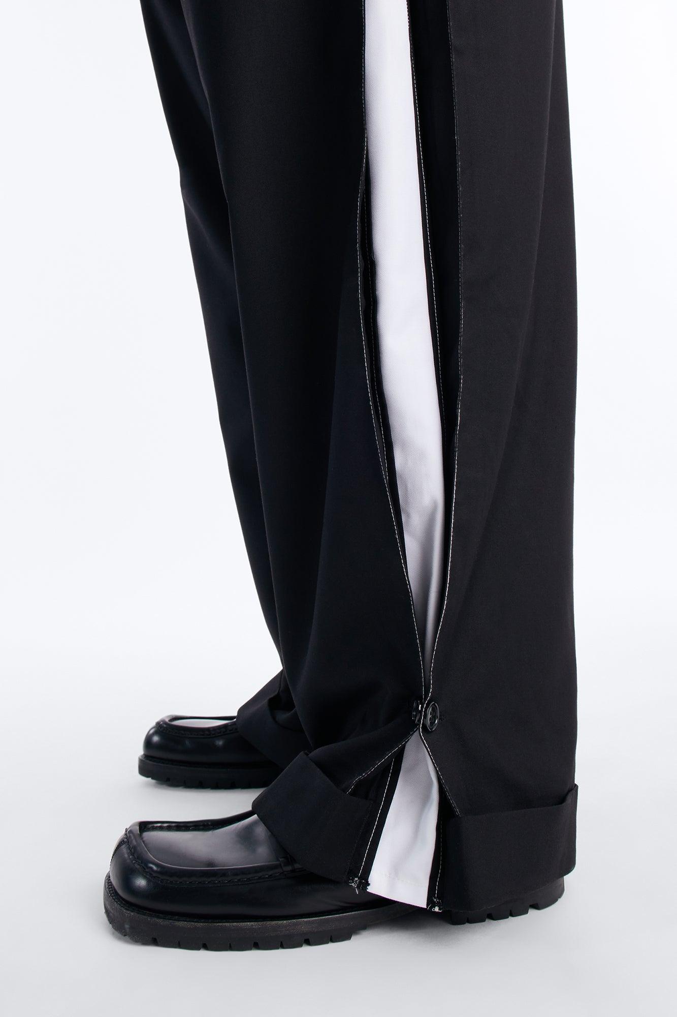 Wide Leg New Age Cuffed Tuxedo Trouser - Black Male Product Image