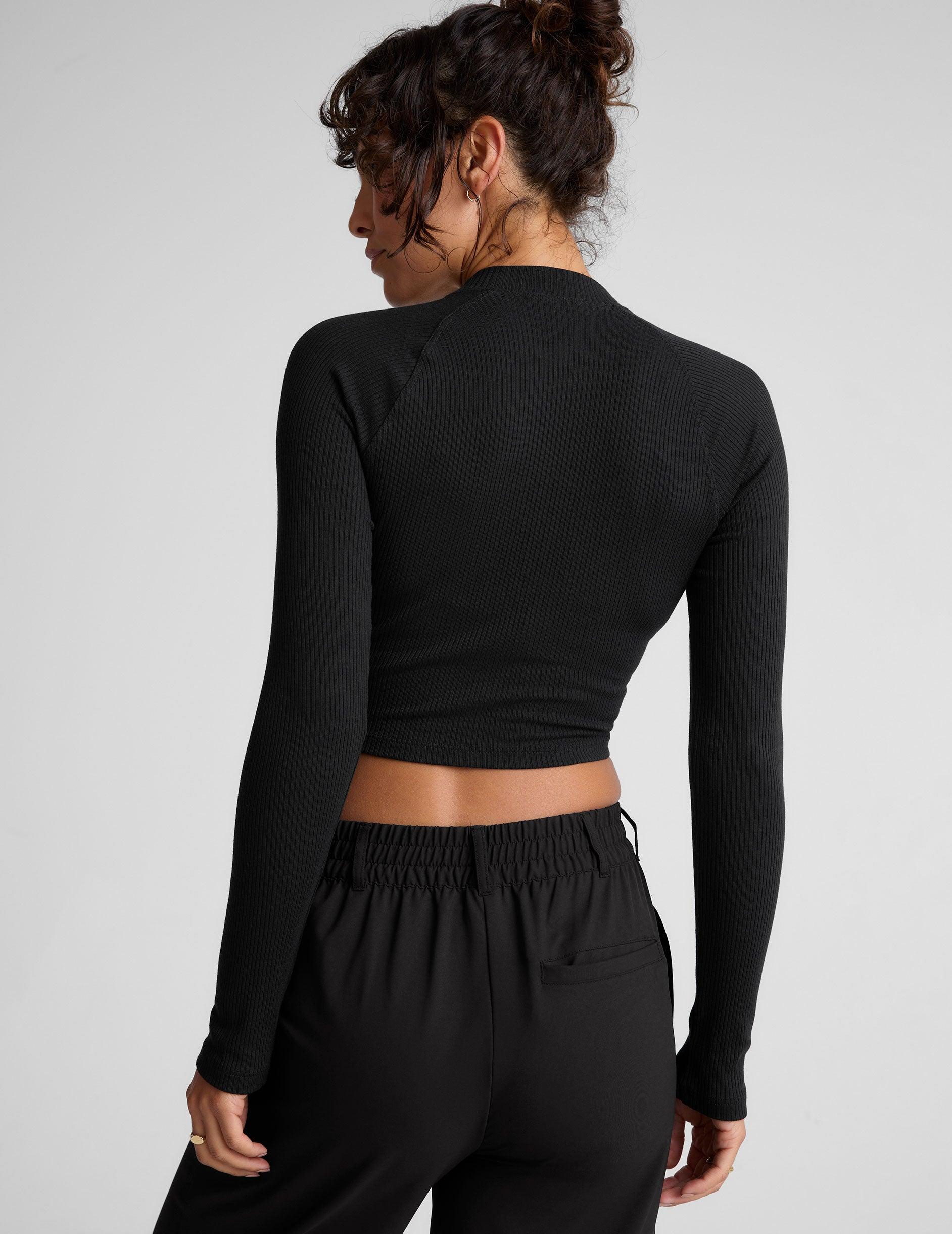 Contours Mock Neck Cropped Top Product Image