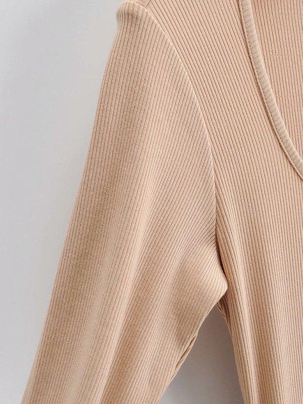 Long Sleeve Ribbed Maxi Dress Product Image