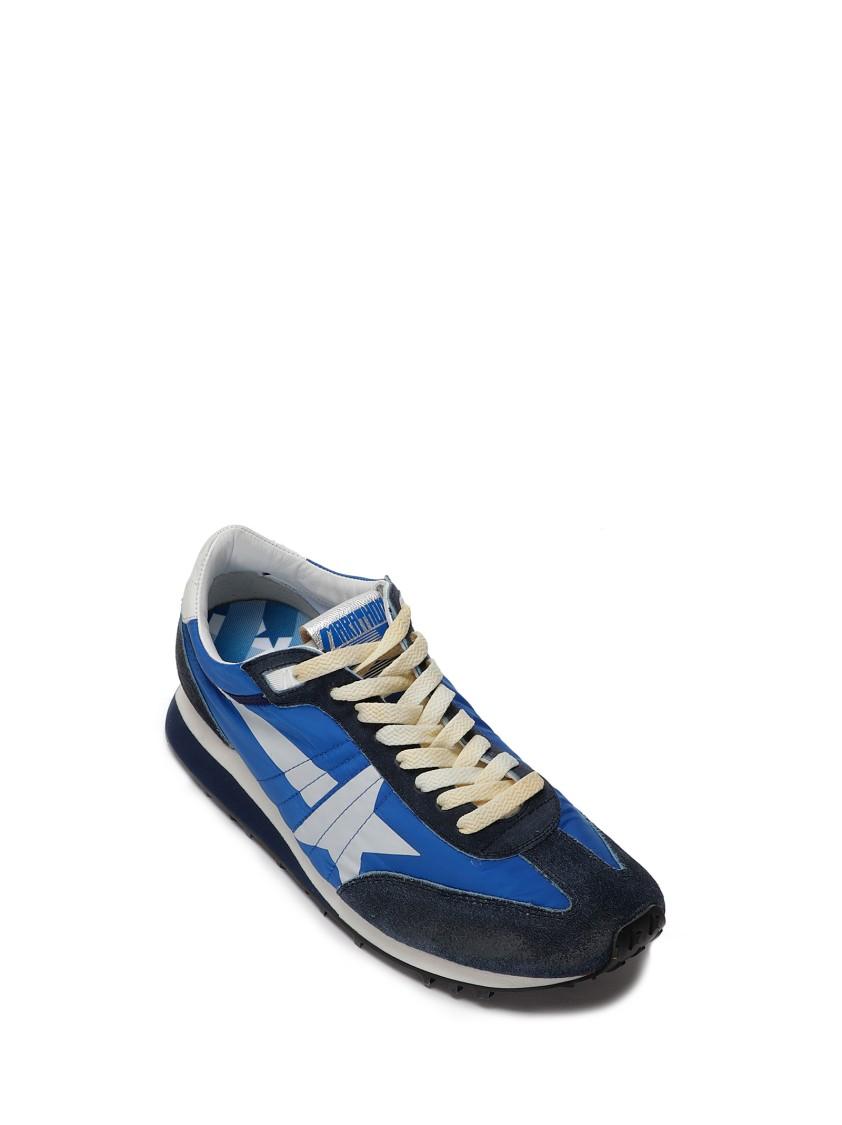 GOLDEN GOOSE Deluxe Brand Running Marathon Nylon Upper Suede Sneakers In Blue Product Image