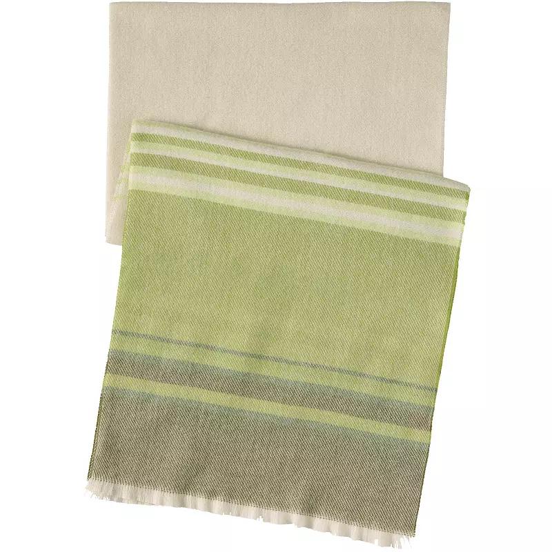 Women's Lands' End CashTouch Pattern Scarf, Green Ombre Stripe Product Image