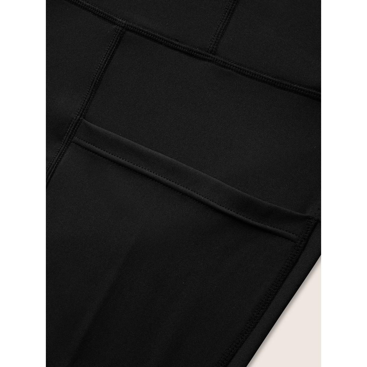 Plus Size High Rise Patched Pocket High Stretch Leggings Women Black Casual High stretch Skinny High Rise Everyday Leggings BloomChic 14-16/1X Product Image