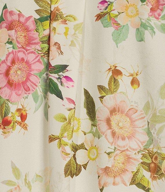 Alex Marie Piper Twill Floral Print Point Collar Long Sleeve Button Front Coordinating Top Product Image