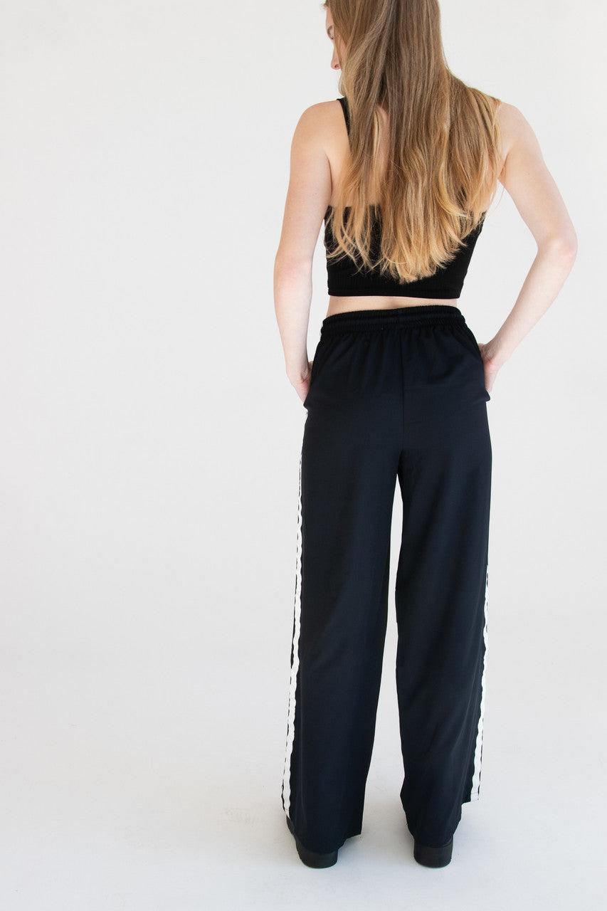 Wide Leg Side Stripe Track Pants Product Image