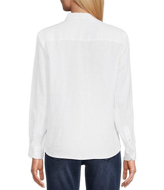 Tommy Bahama Coastalina Linen Point Collar Long Sleeve Button Front Top Product Image