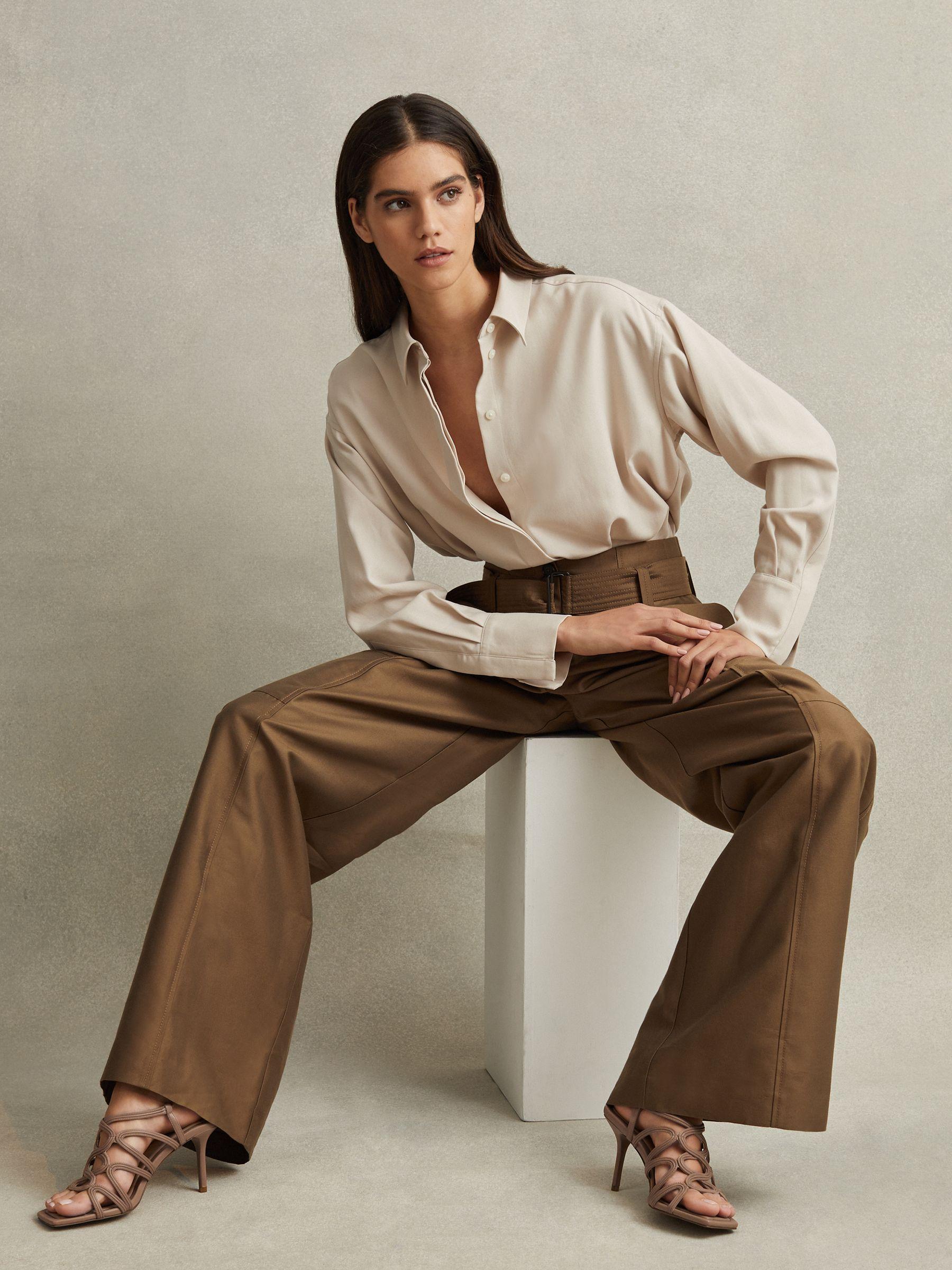 Strappy Open Toe Heeled Sandals in Nude Product Image