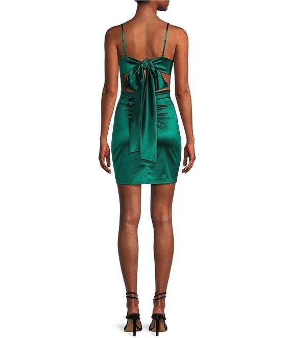 Honey and Rosie Square Neck Side Ruched Dress Product Image