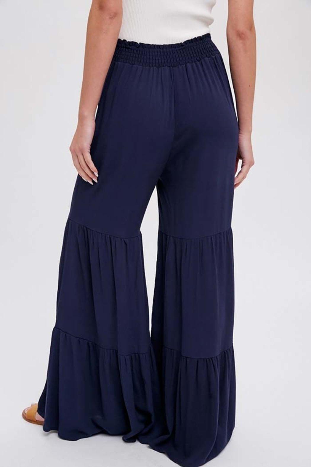 Tiered Ruffle Wide-Leg Pants Product Image