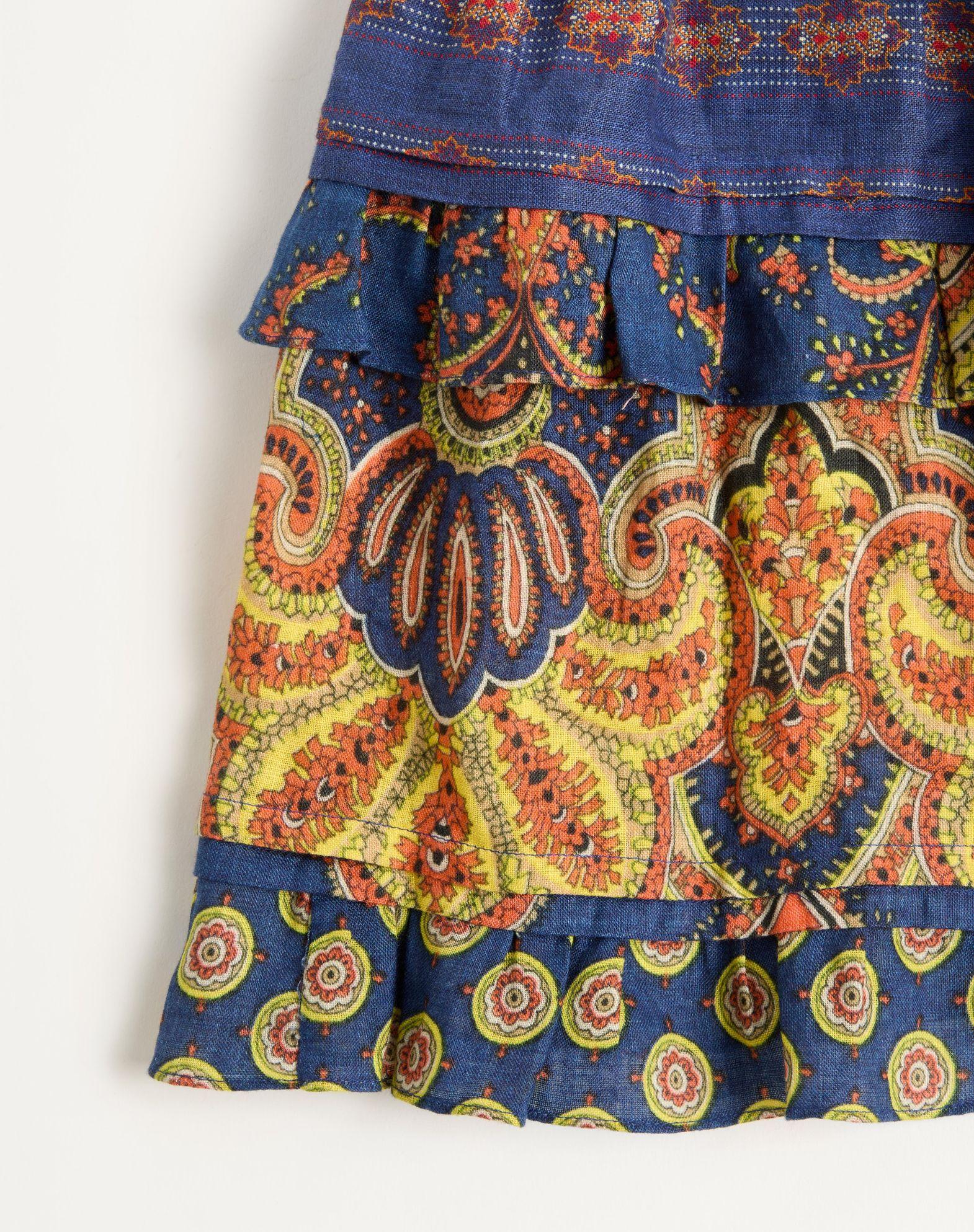 Skirt In Lino Paisley Medaglioni Voyage Imaginaire  Product Image