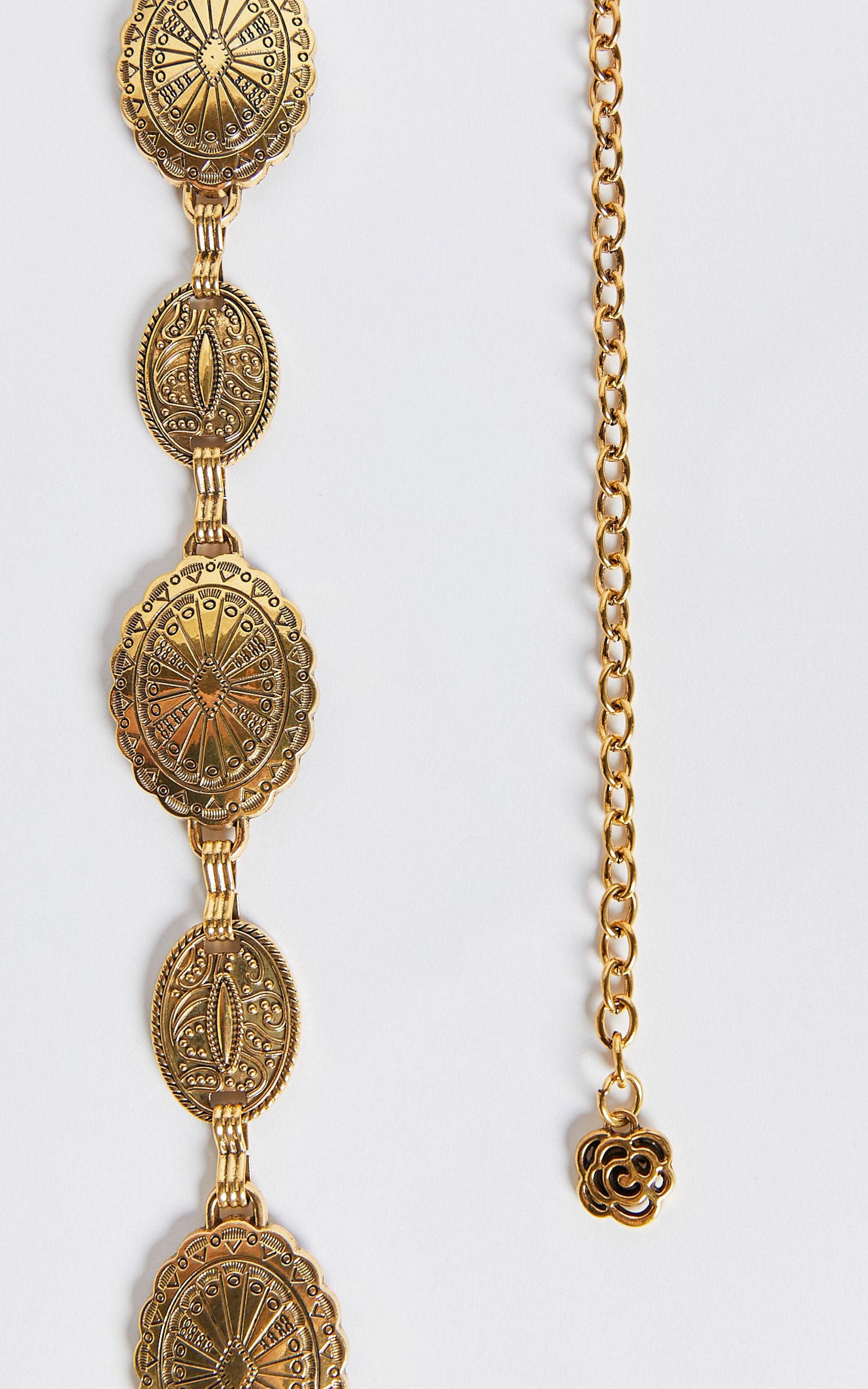 Bellerose Belt - Gold Circle Detail Chain Belt in Gold Product Image