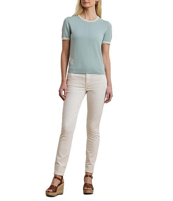 Lauren Ralph Lauren Knit Round Neck Short Sleeve Sweater Product Image