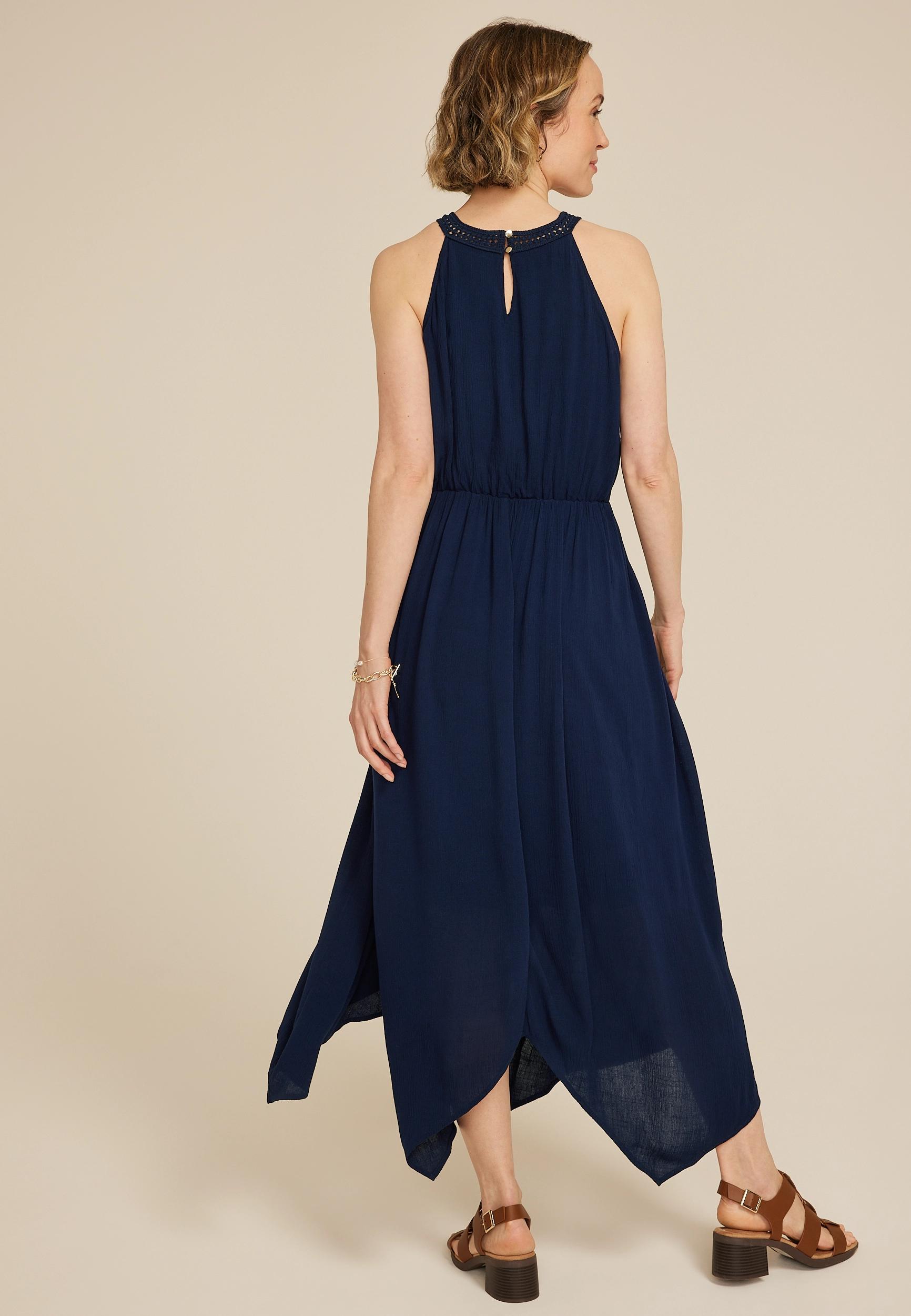 Bare Crochet Halter Neck Midi Dress Product Image