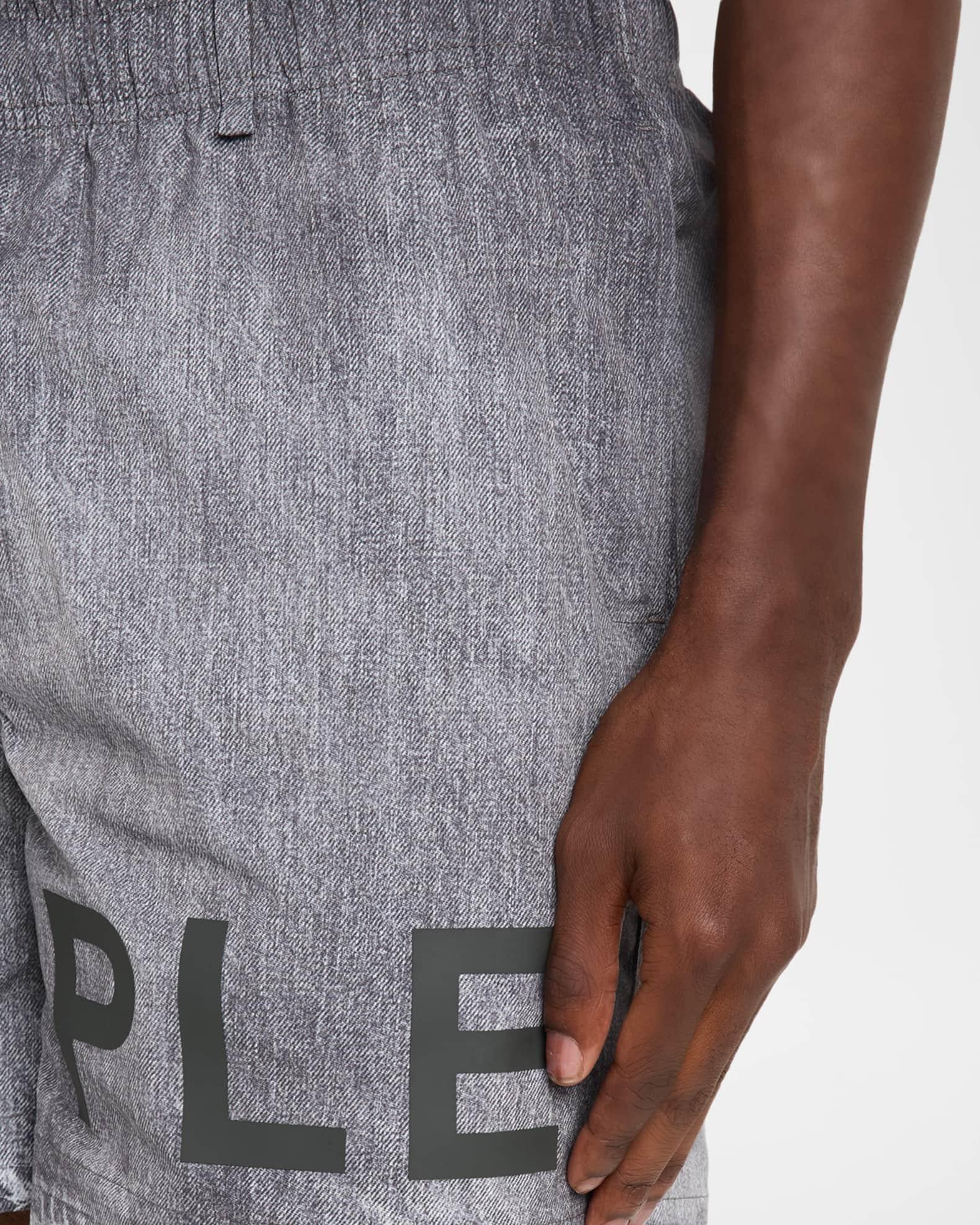 Men's Faux Denim All Around Logo Shorts Product Image