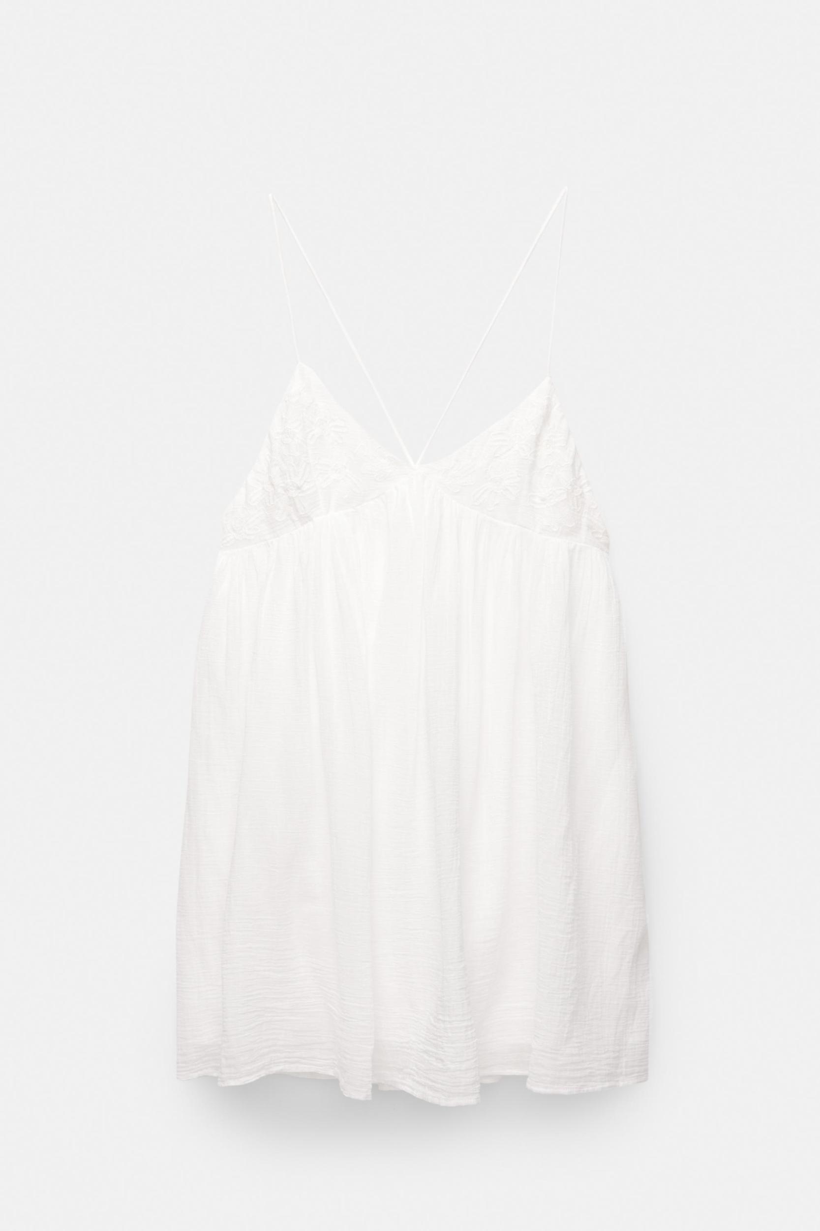 Short white embroidered dress Product Image