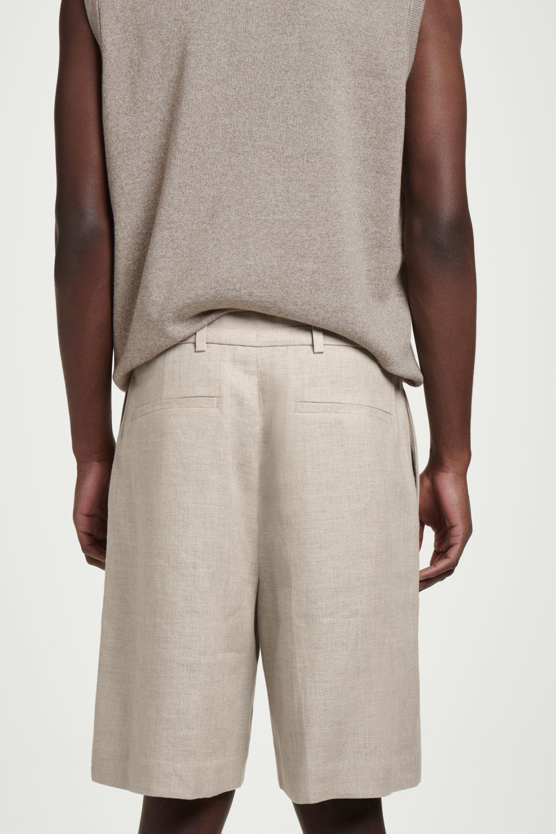 TAILORED DRAWSTRING LINEN SHORTS Product Image