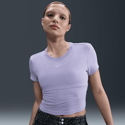 Womens Nike Sportswear Chill Knit Cropped T-Shirt | HF9538-533 Product Image