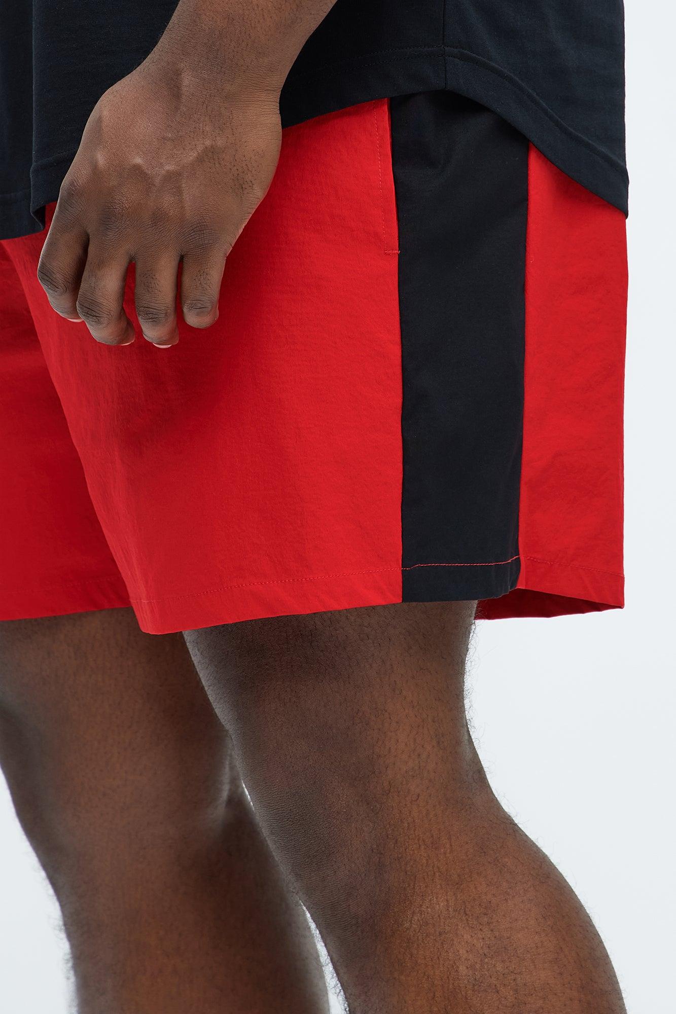 Contrast On The Side Swim Mid Trunk - Red/combo Product Image