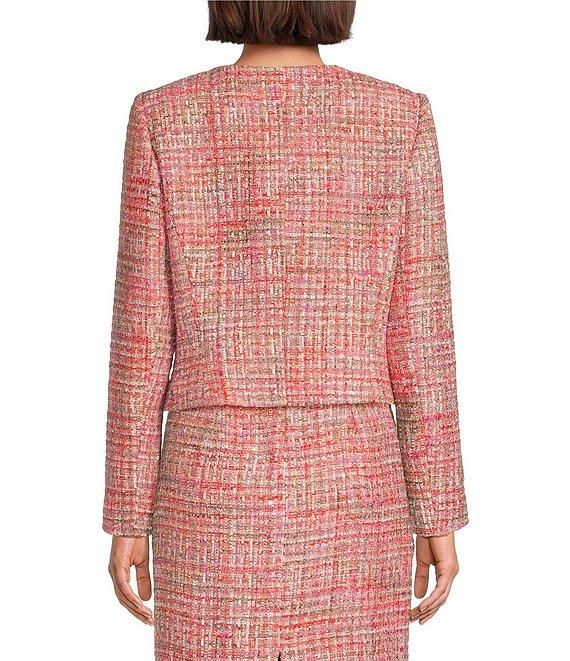 Preston & York Wanda Tweed Round Neckline Long Sleeve Jacket Product Image