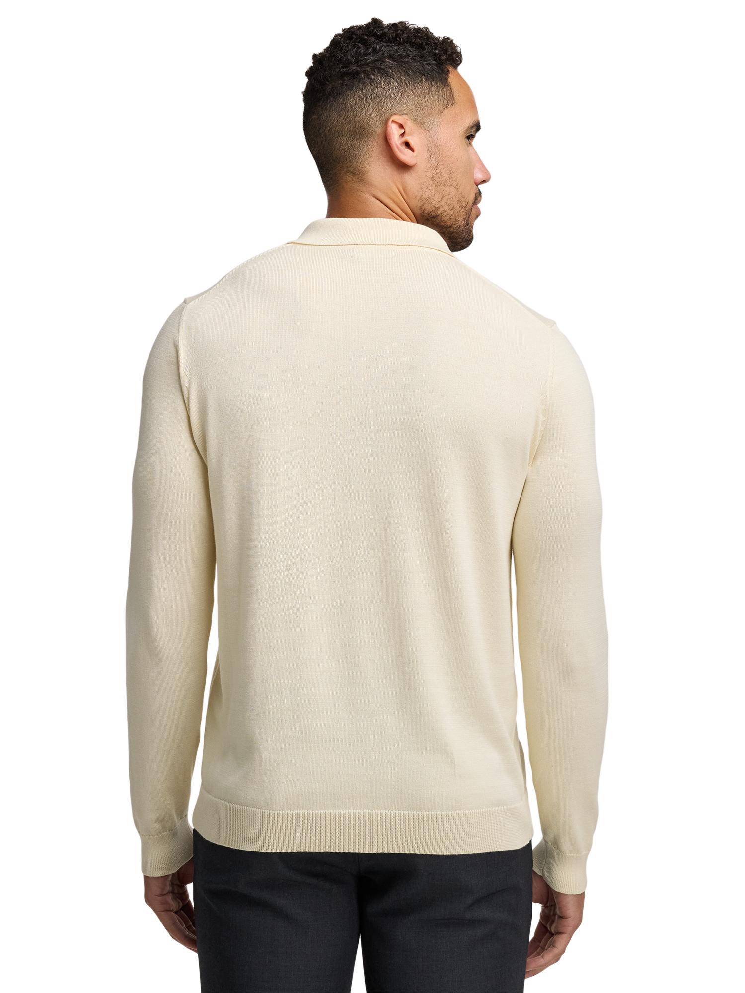 Supima Cotton Three Button Polo - Ivory Product Image