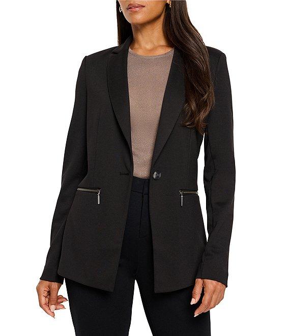 NIC + ZOE Ponte Knit Notch Lapel Long Sleeve Blazer Product Image