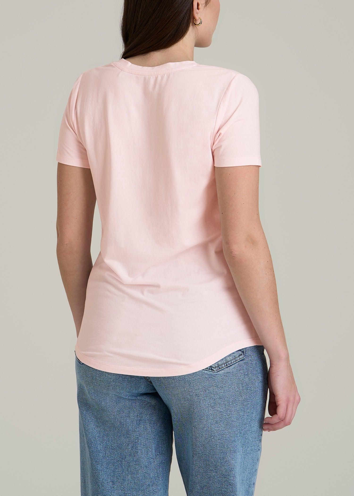 Women's Tall Scoop V-Neck Tee in Barely Pink Product Image