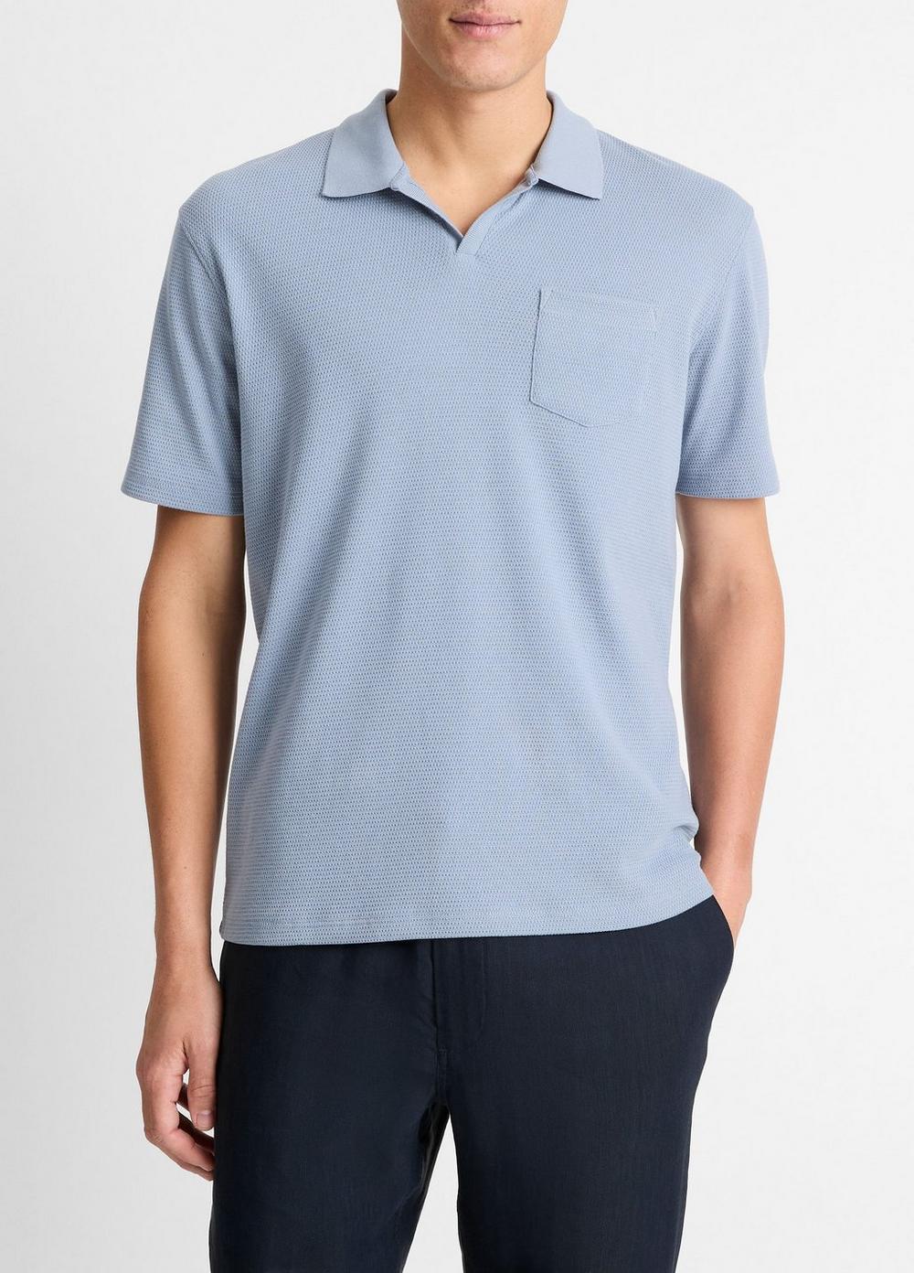 Cotton-Blend Johnny-Collar Polo Shirt Product Image