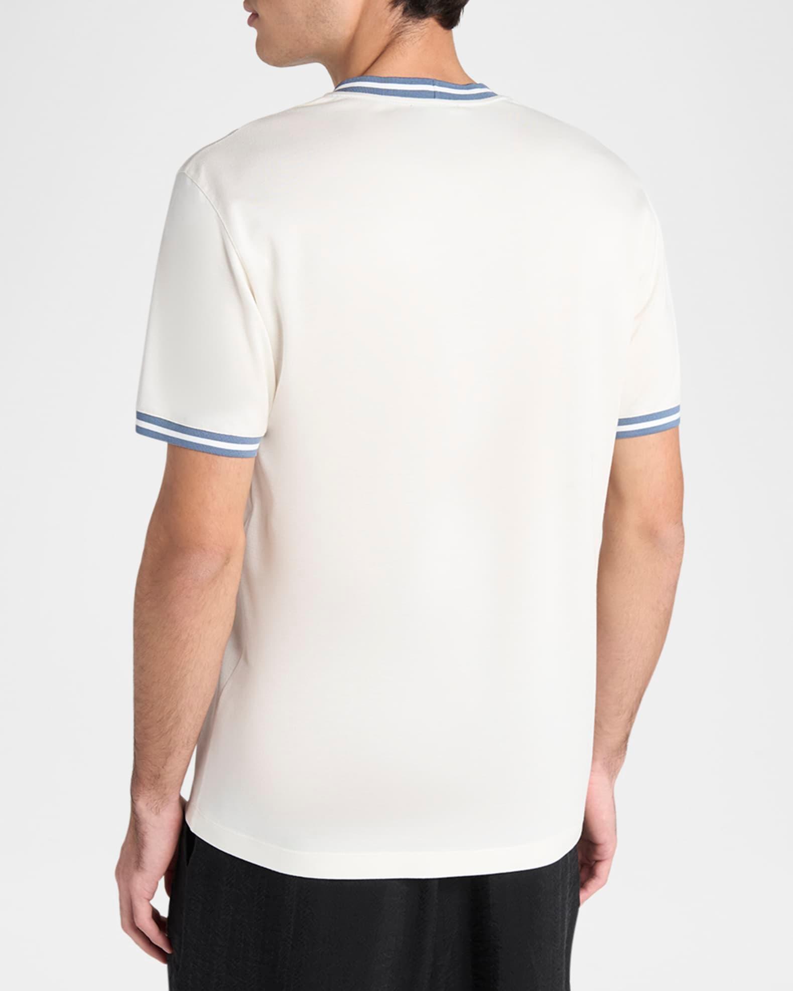 Men's Short-Sleeve Contrast Embroidered Shirt Product Image