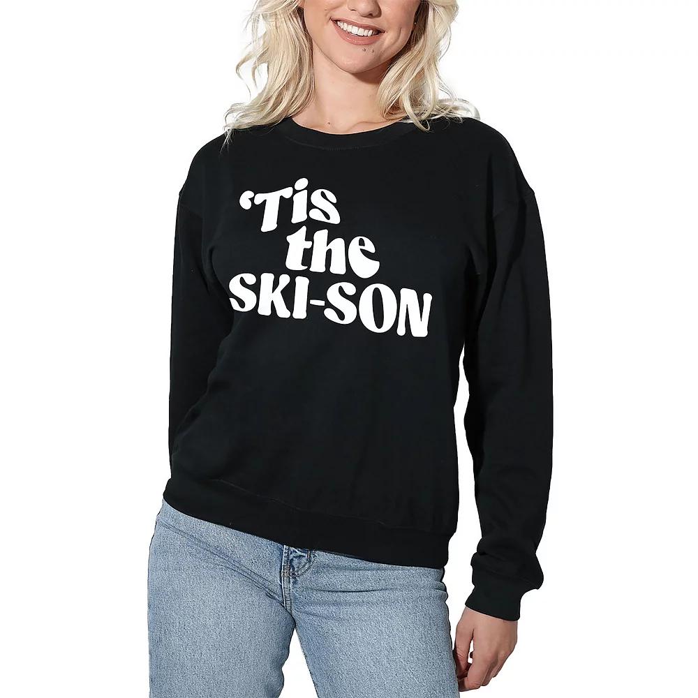 Women's Suburban Riot Tis The Ski-Son Willow Graphic Sweatshirt, Girl's, Size: Small, Black Product Image