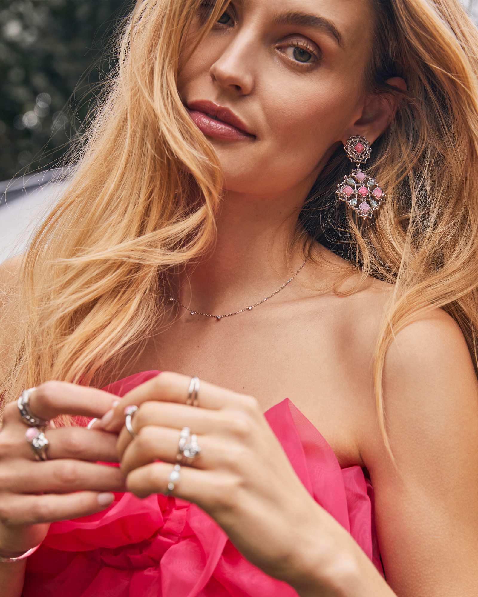 Mallory Rose Silver Convertible Statement Earrings Product Image