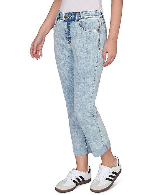 Ruby Rd. Ultra-Soft Rolled Hem Girlfriend Jeans Product Image