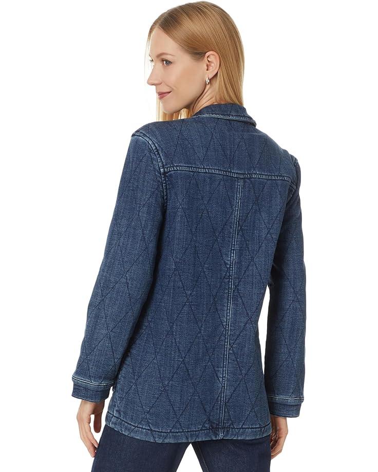 Light Wash Denim Trucker Vest w/ Faux Sherpa Detail in Snow Bank Product Image