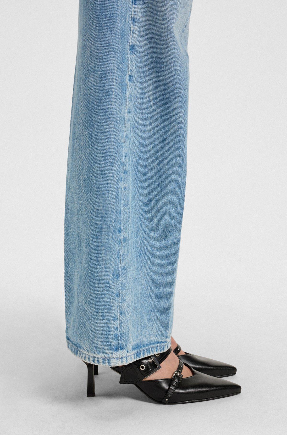 HUGO - Nappa-leather mules with twin buckled straps  - Black Product Image