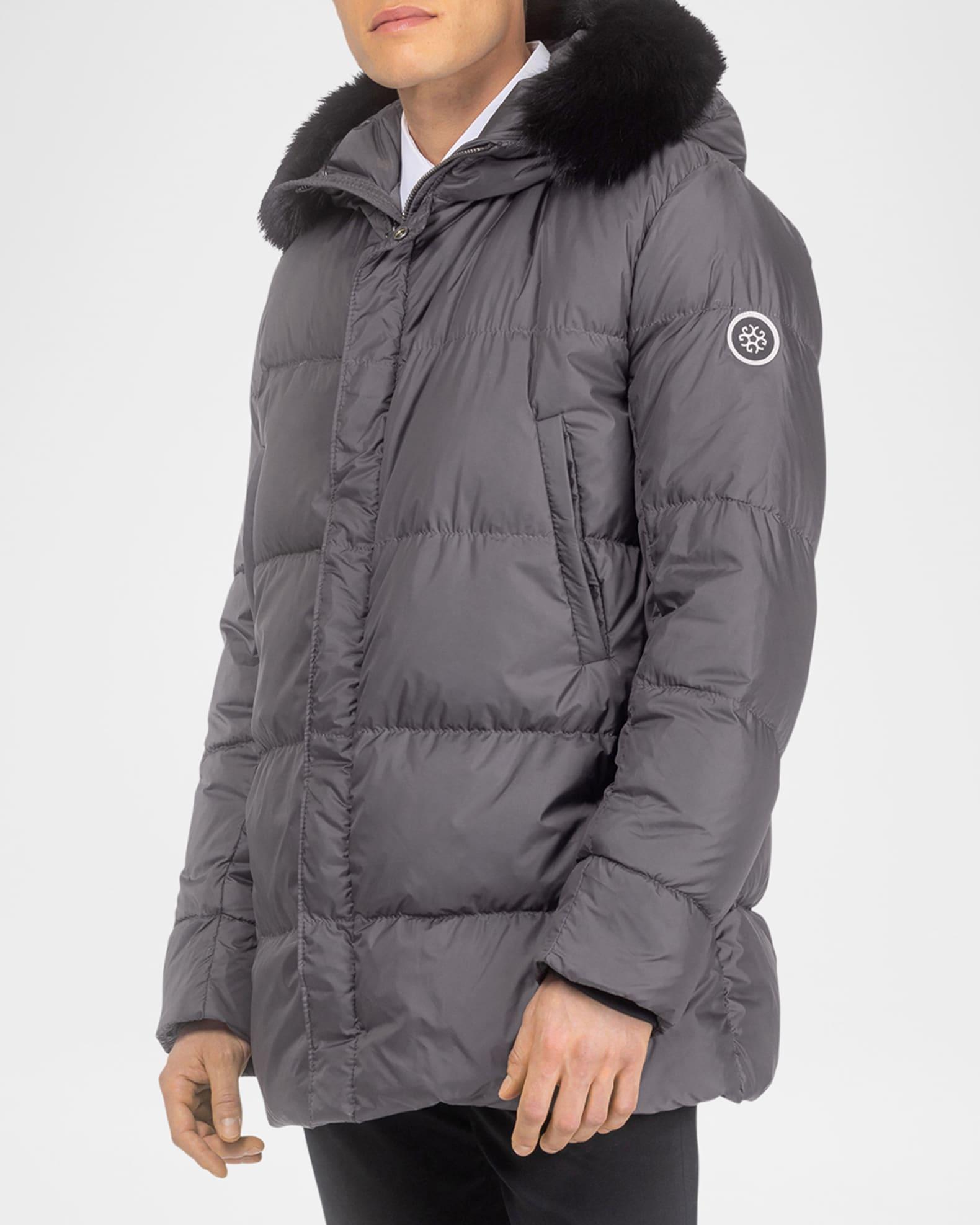 Men's Apres-Ski Jacket With Detachable Toscana Lamb Shearling Hood Trim Product Image