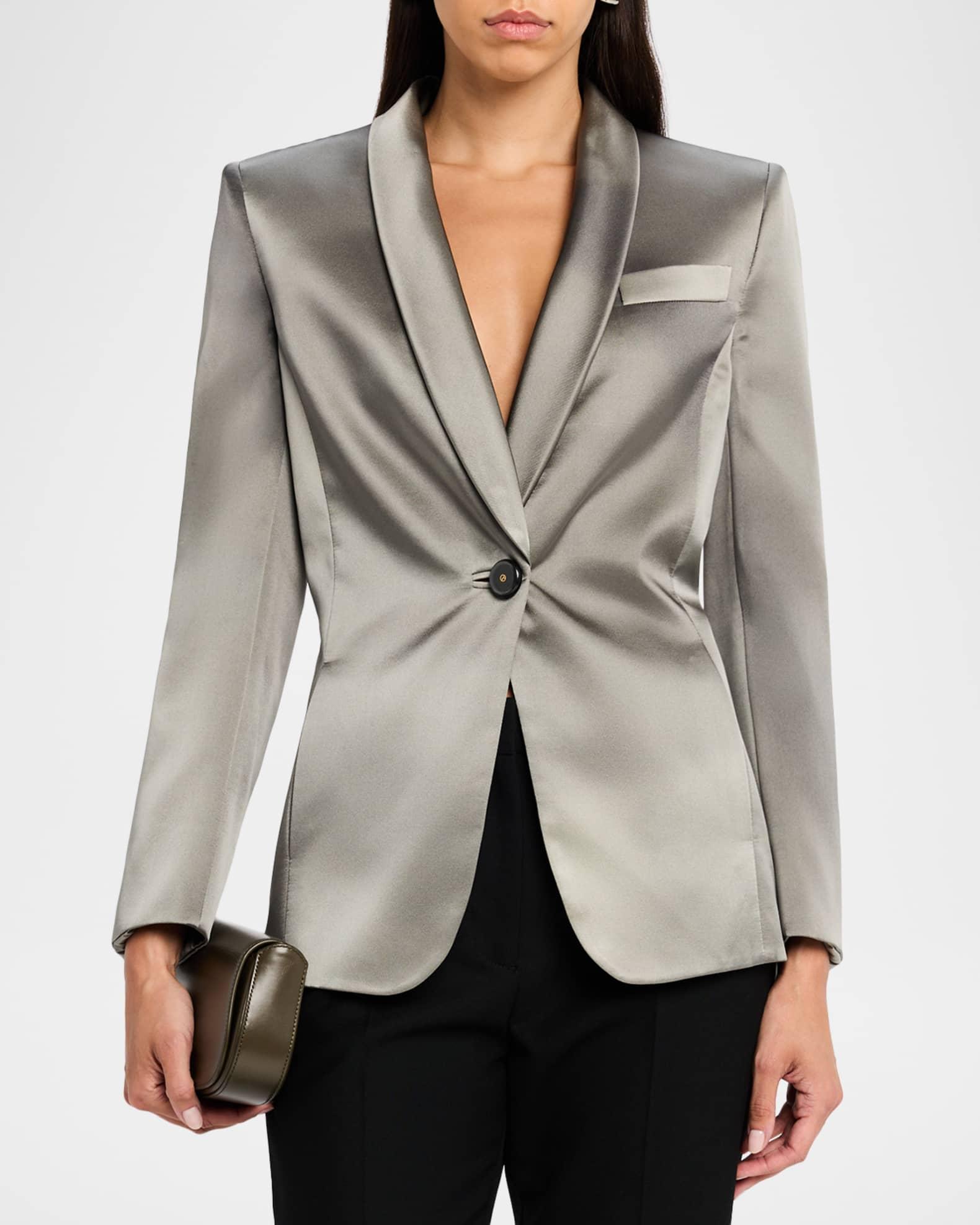 Ombre Satin Single-Breasted Blazer Product Image