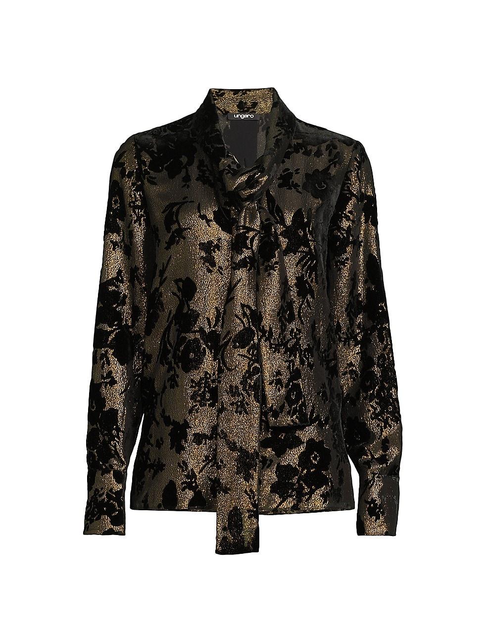 Womens Adina Metallic Floral Blouse Product Image