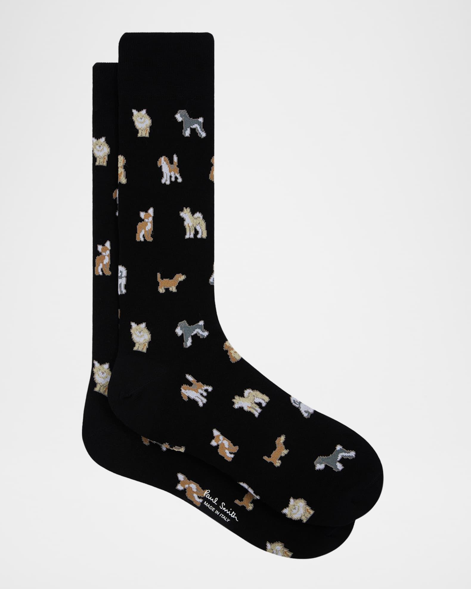 Men's Kyoto Allover Dog Print 3-Pack Crew Socks Product Image