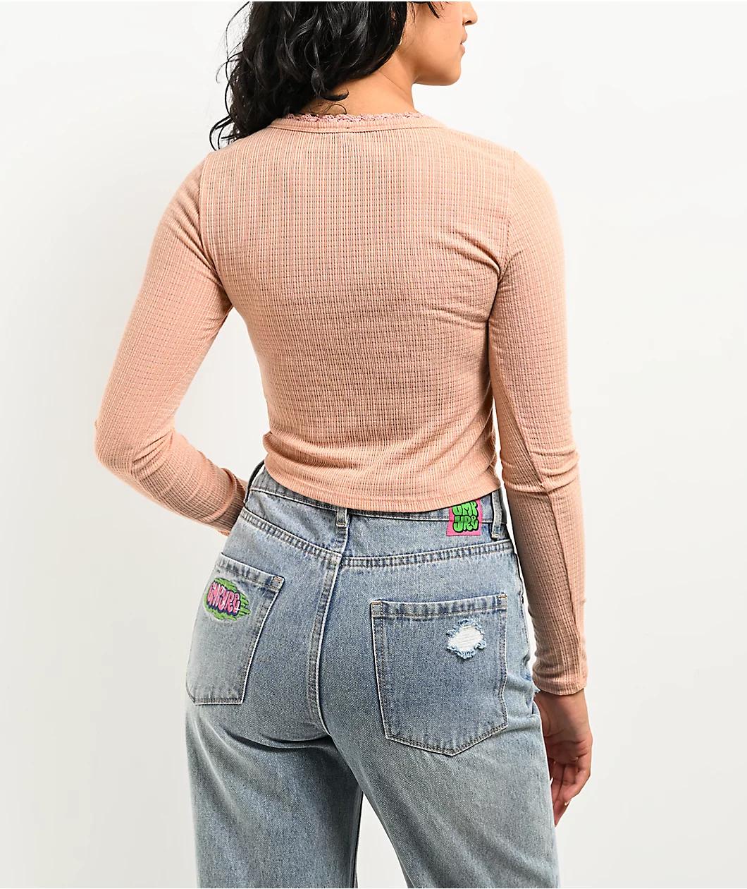 Spicychix Pink Button Up Long Sleeve Top Product Image