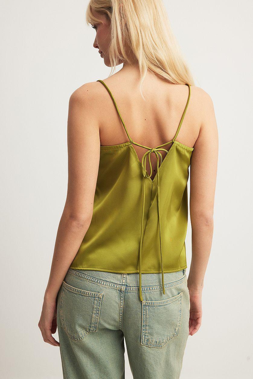 Tie Back Detail Satin Singlet Product Image