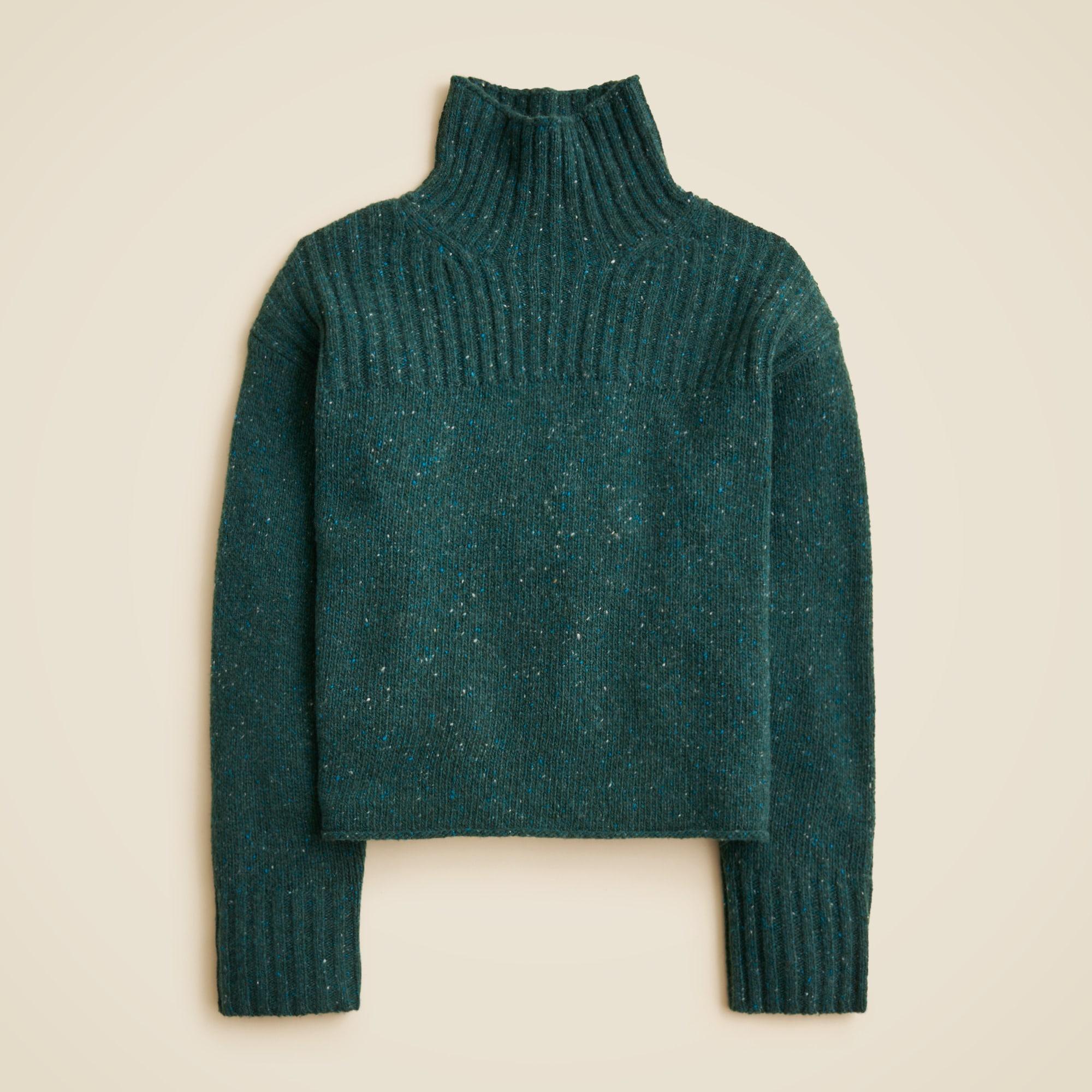 Ribbed turtleneck sweater in donegal wool blend Product Image