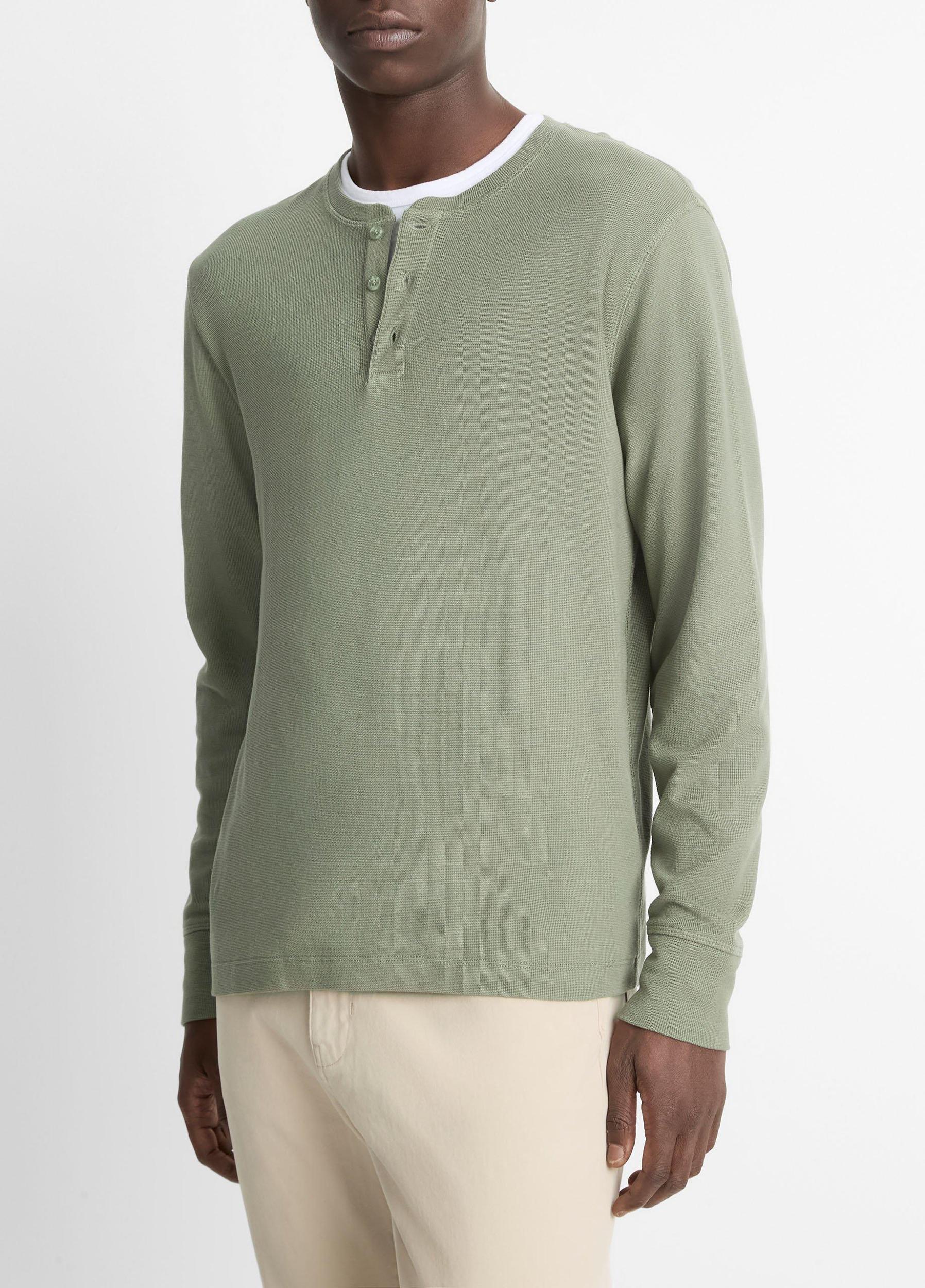 Pima Cotton Waffle Henley Product Image