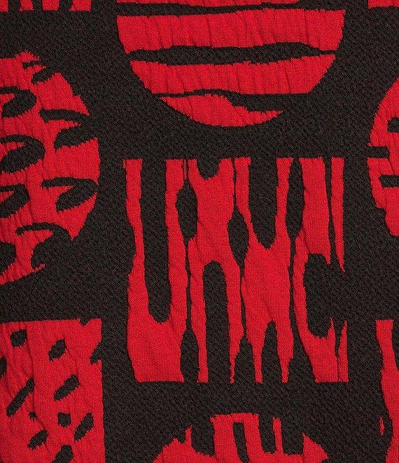 Ali Miles Knit Jacquard Geometric Abstract Print Mock Neck Long Sleeve Popover Tunic Product Image