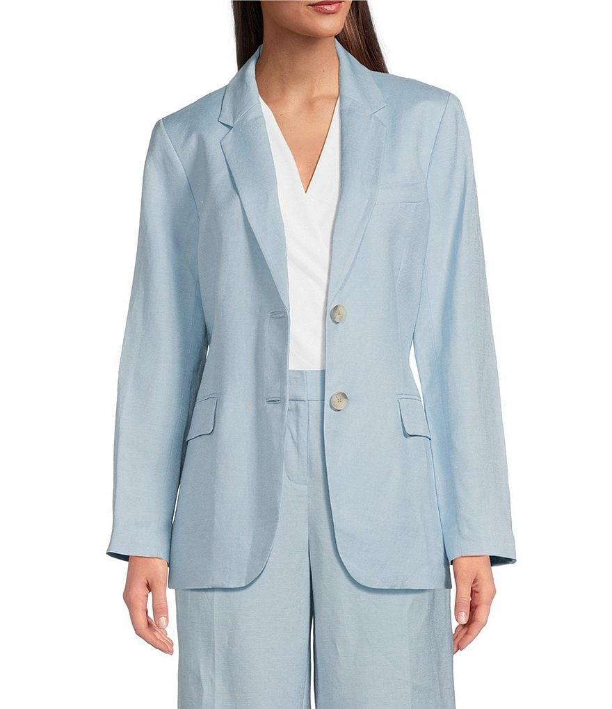 Anne Klein Refined Linen Notch Collar 2- Button Jacket Product Image
