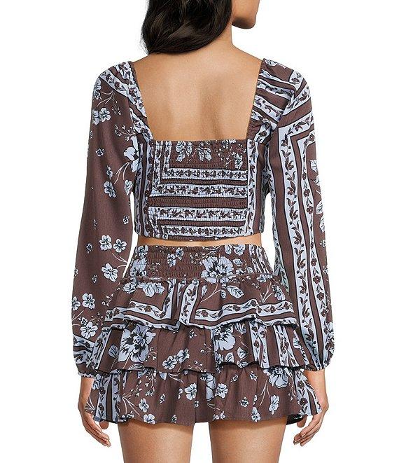 GB Sweetheart Neck Floral Printed Coordinating Blouse Product Image