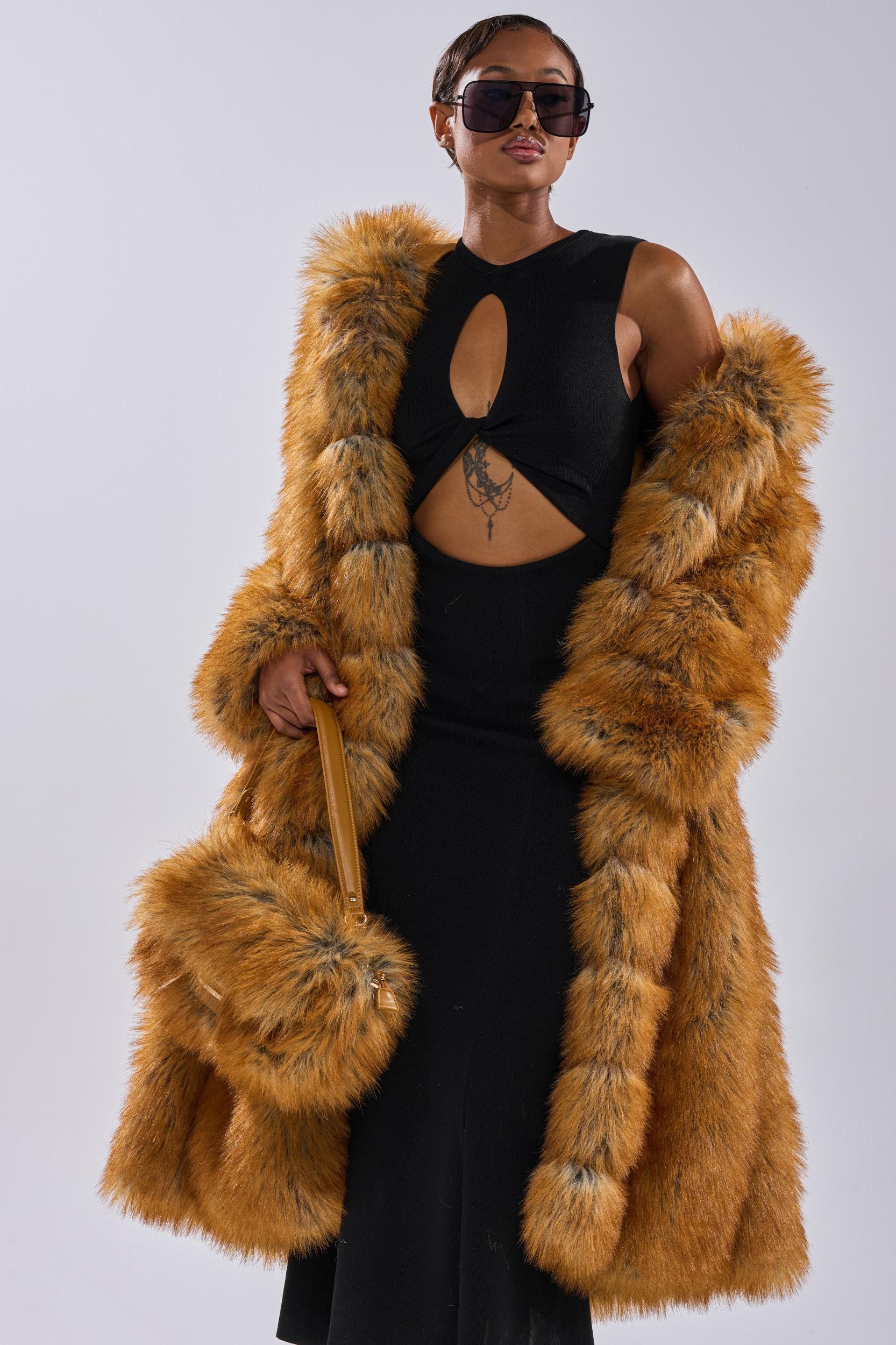 OLD MONEY FAUX FUR COAT Product Image