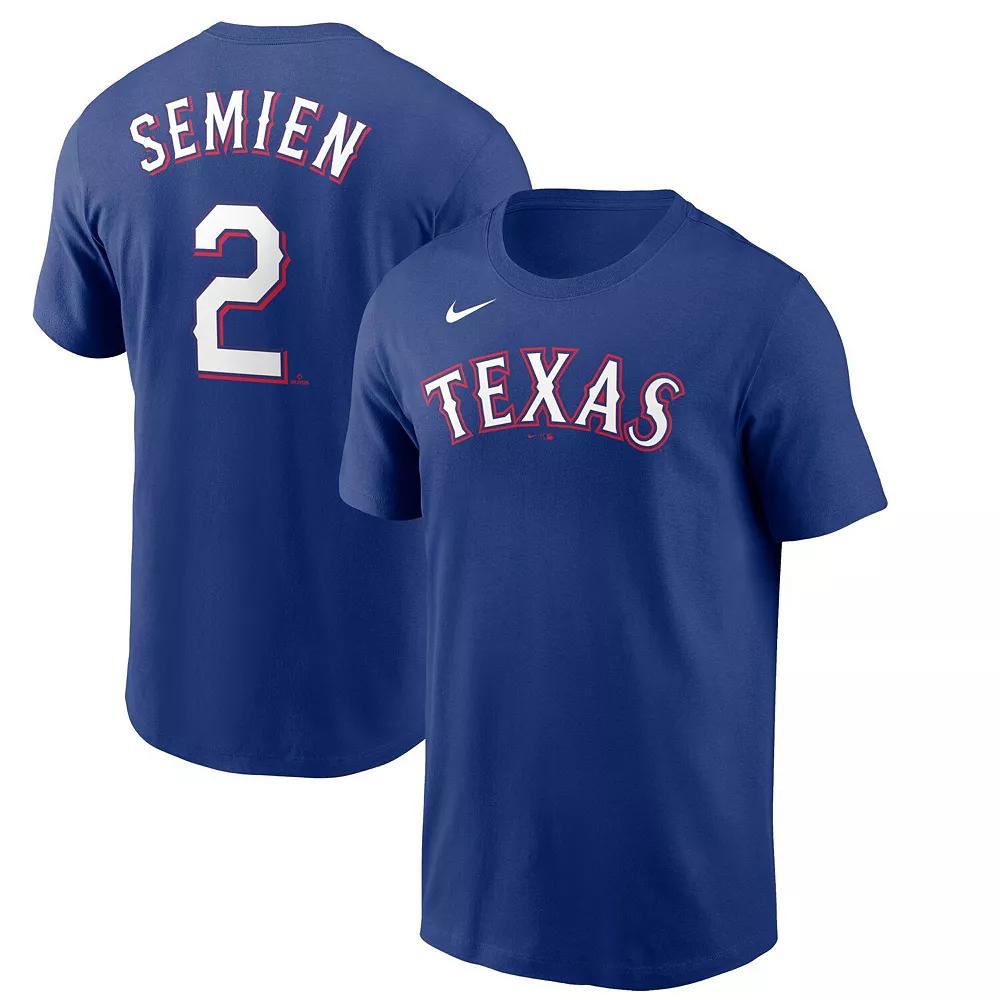 Men's Nike Marcus Semien Royal Texas Rangers Name & Number T-Shirt,  Product Image
